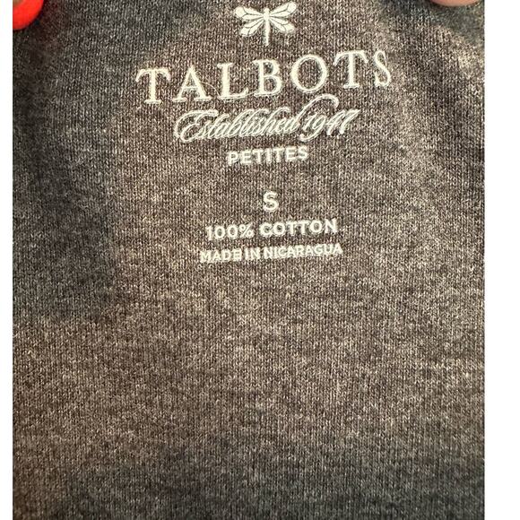 Talbots gray cotton long sleeves crew neck t shirt size small - Picture 3 of 8